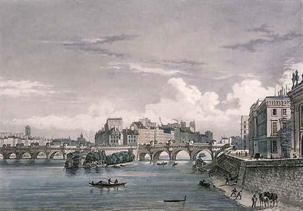 The Pont Neuf, 1832 Oil Painting by Bernhard Schmidt