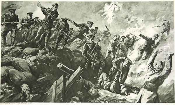 The Capture of the German trenches at Neuve Chapelle Oil Painting by Charles Mills Sheldon