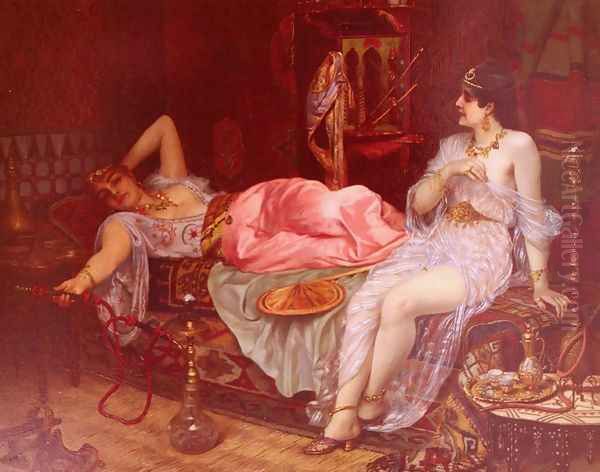 In The Harem Oil Painting by Moritz Stifter