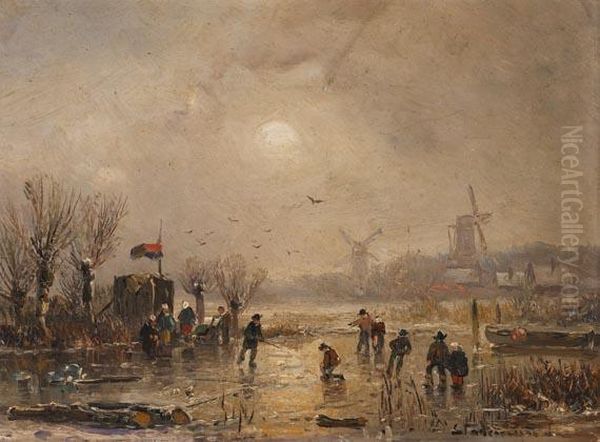 Wintervergnugen Oil Painting by Adolf Stademann