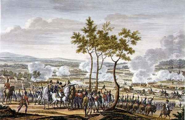 The Battle of Abensberg, 20 April 1809, engraved by Edme Bovinet 1767-1832 Oil Painting by Jacques Francois Joseph Swebach