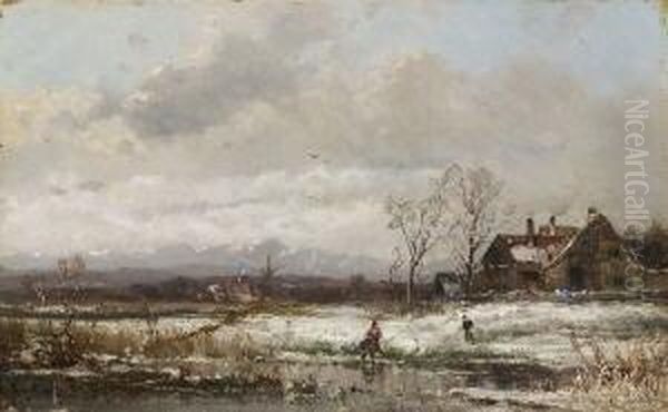 Spatwinterliche
 Vorgebirgslandschaft Oil Painting by Adolf Stademann