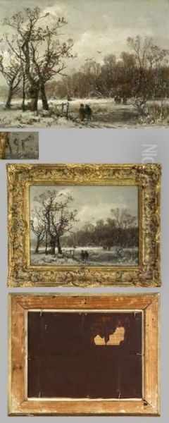 Romantische Winterlandschaft Oil Painting by Adolf Stademann