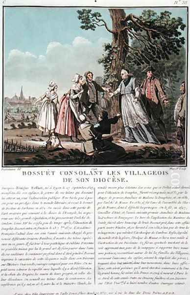 Jacques Benigne Bossuet 1627-1704 consoles the villagers of his diocese, engraved by Jean Baptiste Morret fl.1790-1820, 1790 Oil Painting by Jacques Francois Joseph Swebach