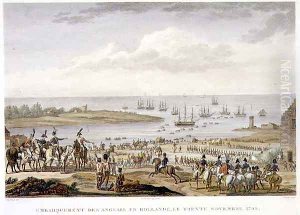 The Embarkation of the English in Holland, 30 November 1799, engraved by Louis Francois Couche 1782-1849 Oil Painting by Jacques Francois Joseph Swebach