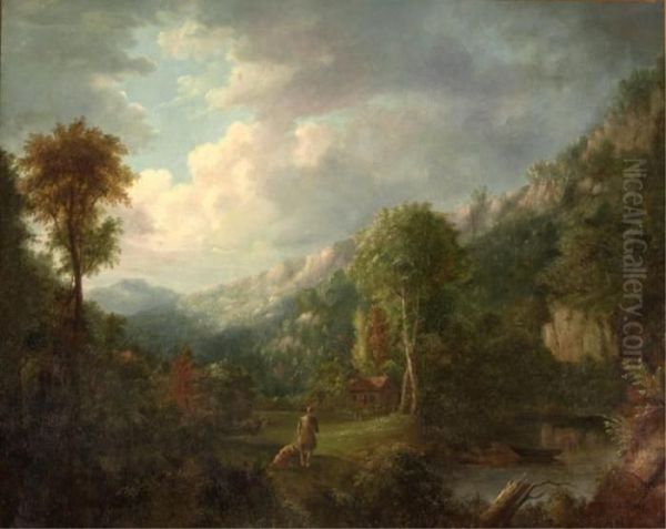 In The Pyrenees Mountains Oil Painting by William Clarkson Stanfield