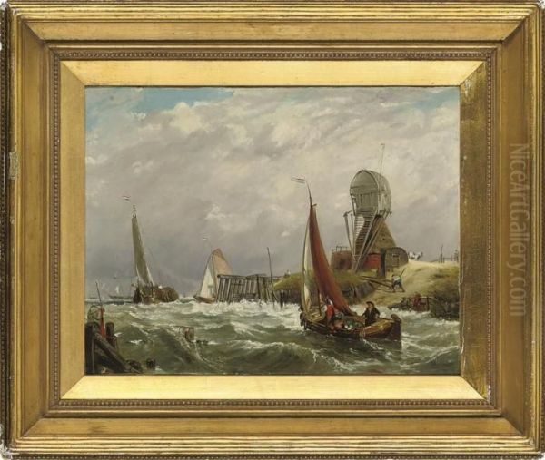 Congestion At A Dutch Harbour Oil Painting by William Clarkson Stanfield