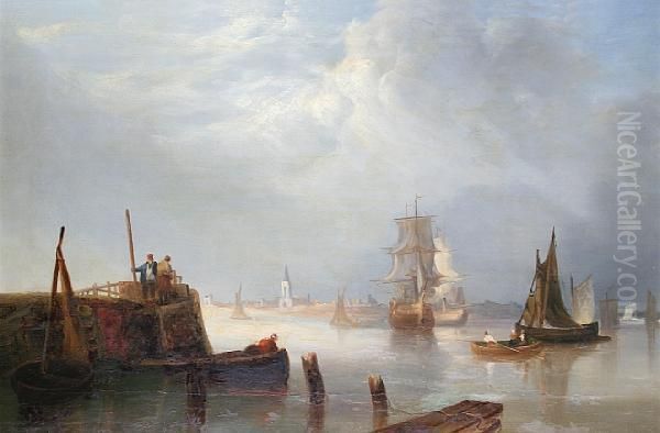 On The Scheldt, Holland Oil Painting by William Clarkson Stanfield