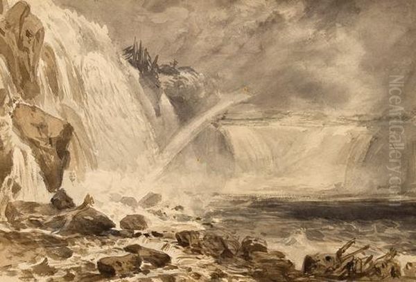 Niagara Falls Oil Painting by William Clarkson Stanfield