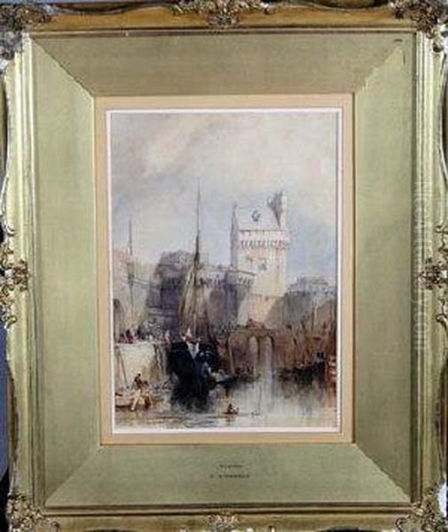 Nantes Oil Painting by William Clarkson Stanfield