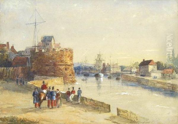 View In Le Havre Oil Painting by William Clarkson Stanfield