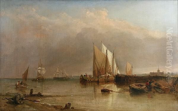 Coastal Scene Oil Painting by William Clarkson Stanfield