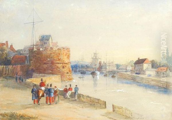 View In Le Havre Oil Painting by William Clarkson Stanfield