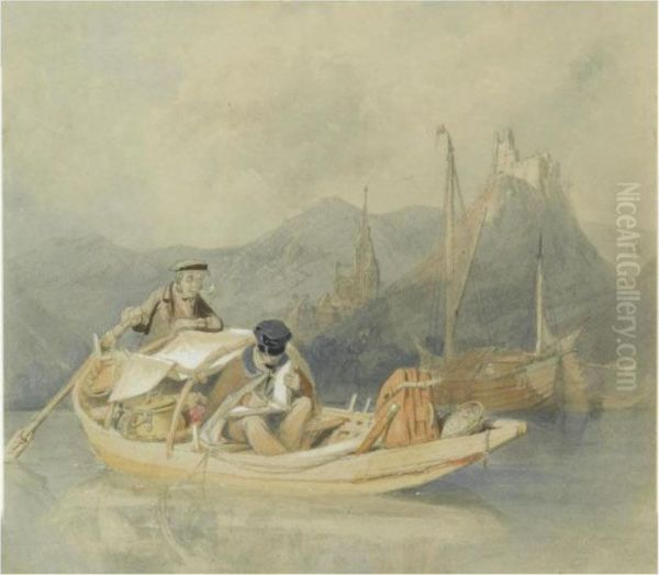 Clotten On The Moselle Oil Painting by William Clarkson Stanfield