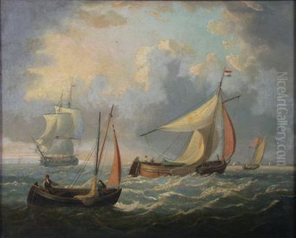 Dutch Shipping In The Scheldt Oil Painting by William Clarkson Stanfield