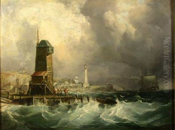 Entering Harbour During The Storm Oil Painting by William Clarkson Stanfield