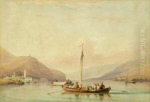 A View On The Italian Lakes Oil Painting by William Clarkson Stanfield