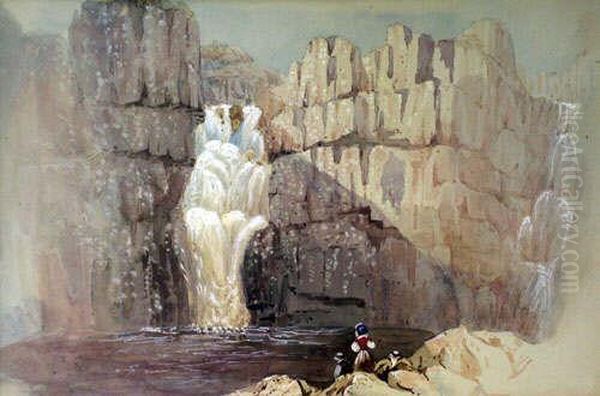 High Force, Nearmiddleton In Teesdale Oil Painting by William Clarkson Stanfield