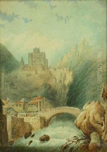 Castle In The Tyrol Oil Painting by William Clarkson Stanfield