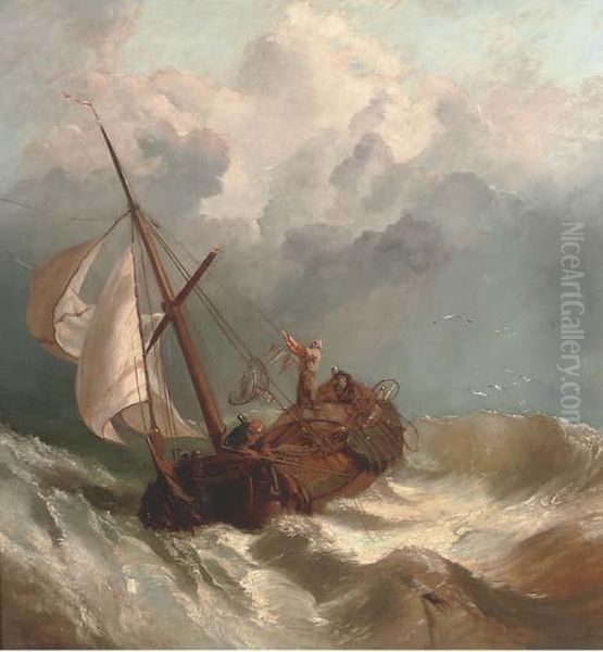 On Turbulent Waters Oil Painting by William Clarkson Stanfield