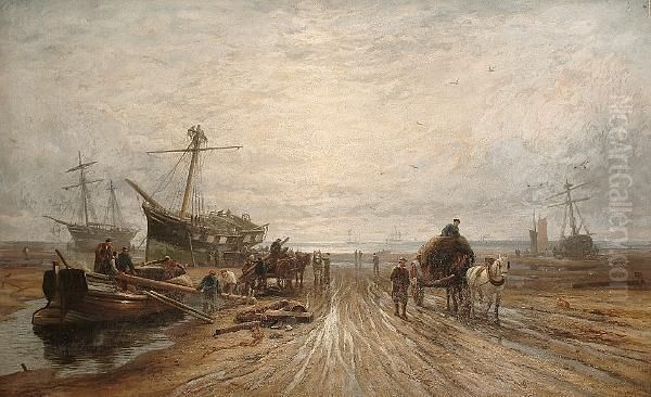 Low Tide Oil Painting by William Clarkson Stanfield