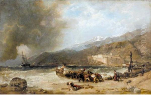 The Fortress At Savona Oil Painting by William Clarkson Stanfield