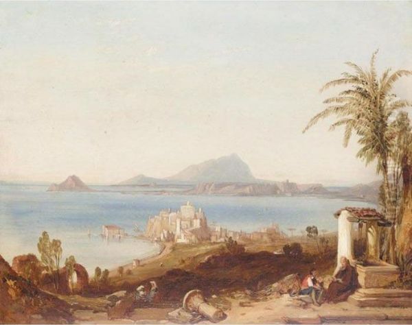 The Bay Of Baia From Pozzuoli Oil Painting by William Clarkson Stanfield