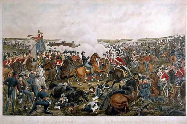 Battle of Waterloo, 1815, engraved by J.A. Cook, 1816 Oil Painting by Sauerweld, A.