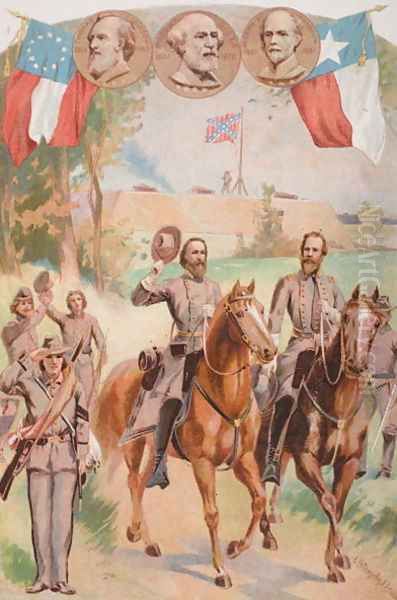 Confederate Uniforms during the American Civil War 1861-65 Oil Painting by Steeple Davis, J.