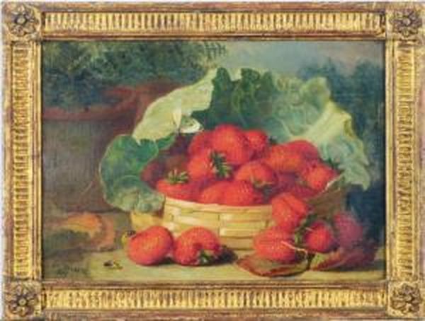 Strawberries In A Basket; And A Companion Painting Oil Painting by Eloise Harriet Stannard