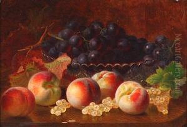 Still Life Of Peaches, Damsons And Gooseberries Oil Painting by Eloise Harriet Stannard