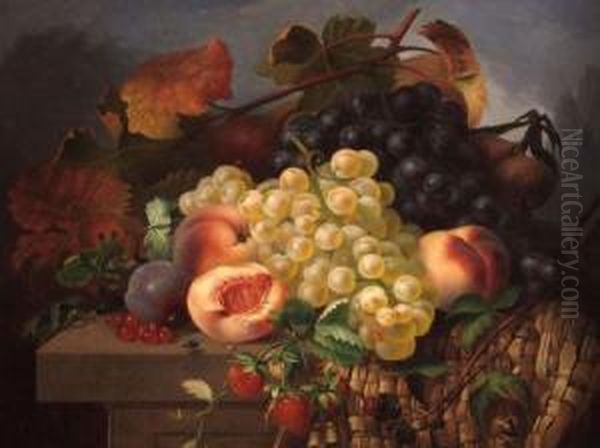 Still Life Study Of Grapes Oil Painting by Eloise Harriet Stannard