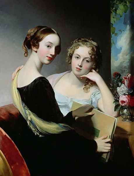 Portrait of the McEuen sisters, after 1823 Oil Painting by Thomas Sully