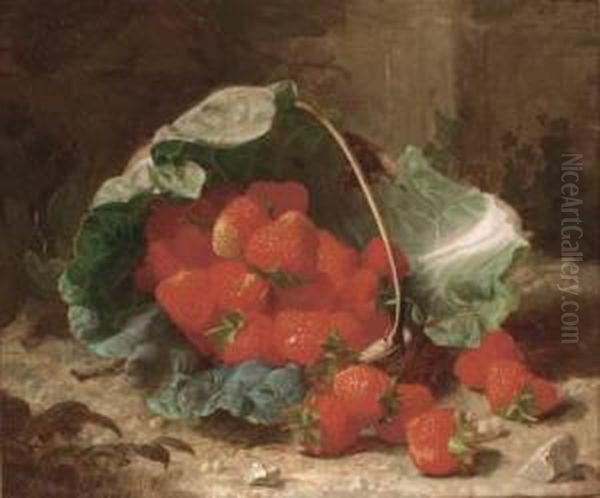 A Basket Of Strawberries Oil Painting by Eloise Harriet Stannard