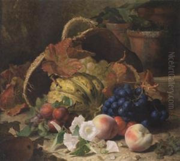 Still Life With Fruit And Convulvulus Oil Painting by Eloise Harriet Stannard