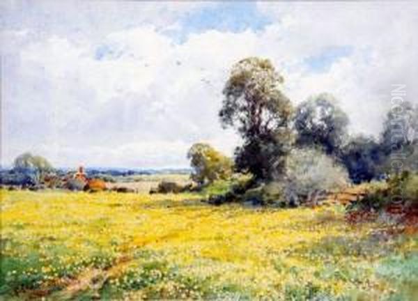 Country Landscape Oil Painting by Henry John Sylvester Stannard