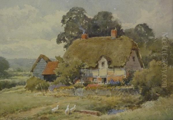 Country Cottage Oil Painting by Henry John Sylvester Stannard