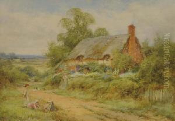 With The Pets On A Summer Day Oil Painting by Henry John Sylvester Stannard