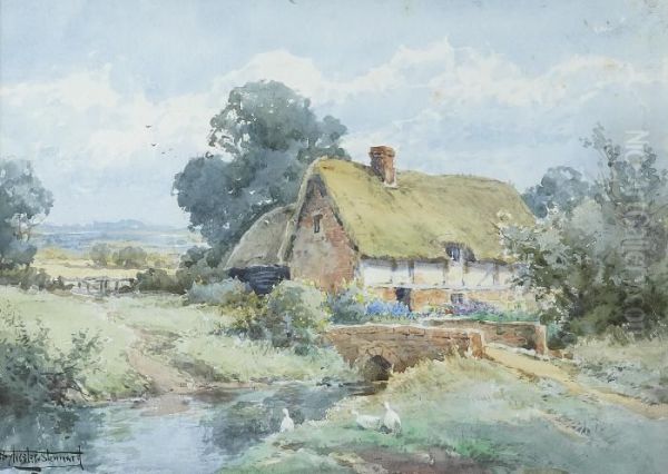 A Sussex Cottage Oil Painting by Henry John Sylvester Stannard