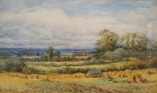 A Distant Landscape Oil Painting by Henry John Sylvester Stannard