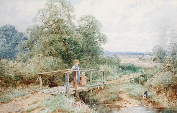 Crossing The Stream Oil Painting by Henry John Sylvester Stannard