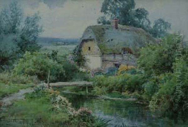 Cottageon The River Ouse Oil Painting by Henry John Sylvester Stannard