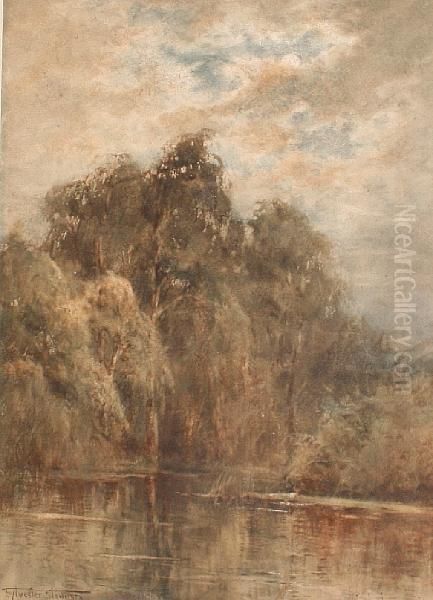 Lake Scene With Moody Sky Oil Painting by Henry John Sylvester Stannard