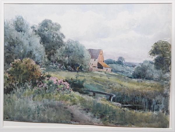 A Farm, Possibly Bedfordshire Oil Painting by Henry John Sylvester Stannard