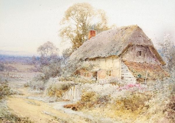 Cottage In A Summer Landscape Oil Painting by Henry John Sylvester Stannard