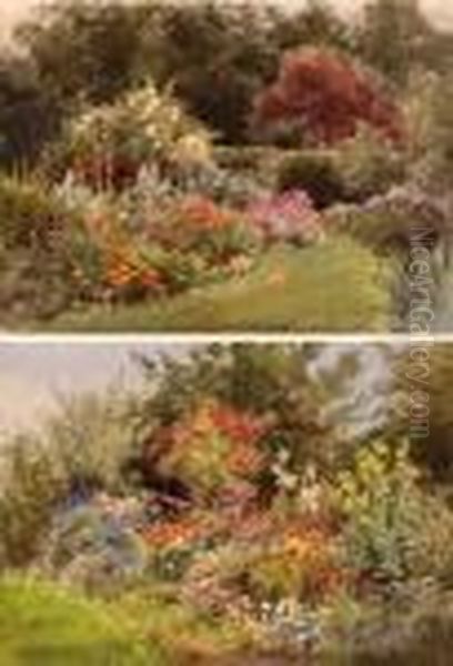 Floral Gardens Oil Painting by Henry John Sylvester Stannard