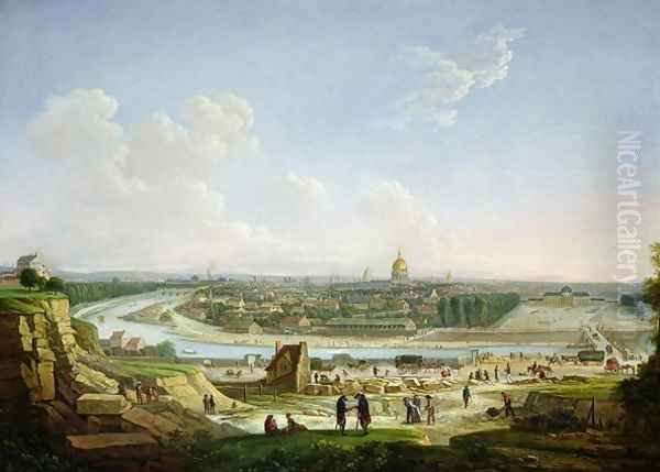 General View of Paris from the Chaillot Hill, 1818 Oil Painting by Seyfert