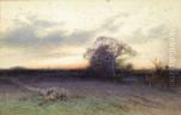 Sunset Oil Painting by Henry John Sylvester Stannard