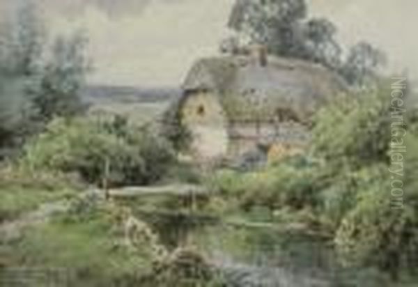 Rural River Landscape 'on The Ouse' Oil Painting by Henry John Sylvester Stannard