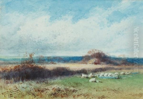 Extensive Landscape Oil Painting by Henry John Sylvester Stannard